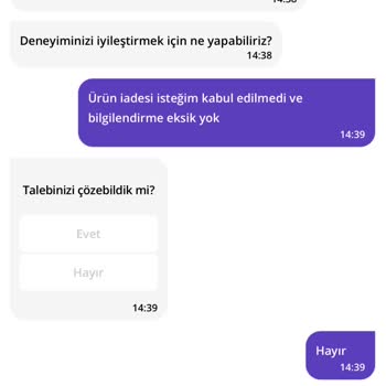 Getir'den Aldığım Ürünün İadesinde Sorun Yaşıyorum