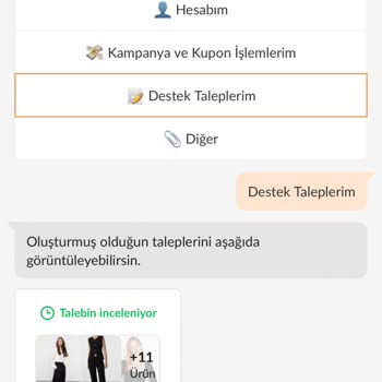 Trendyol Milla'dan Eksik Ürün ve Çözüm Üretemeyen Destek