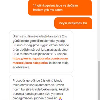 Değişim Talebine Rağmen İade Edilen Ürün