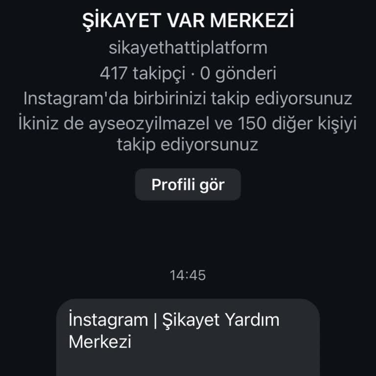 Instagram Hesabımdan Uyarıcı Mesajlar