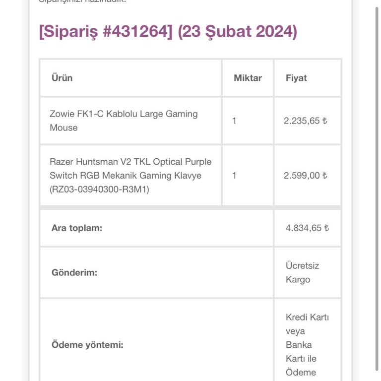 Zowie FK1C Mouse İçin Destek Eksikliği