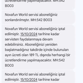 Habersiz Novafun aboneliği ve iptal sorunu
