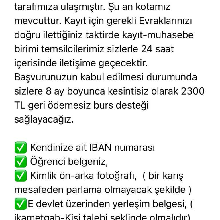 Burs Başvurusunda Kişisel Bilgilerle İlgili Güvenlik Endişesi