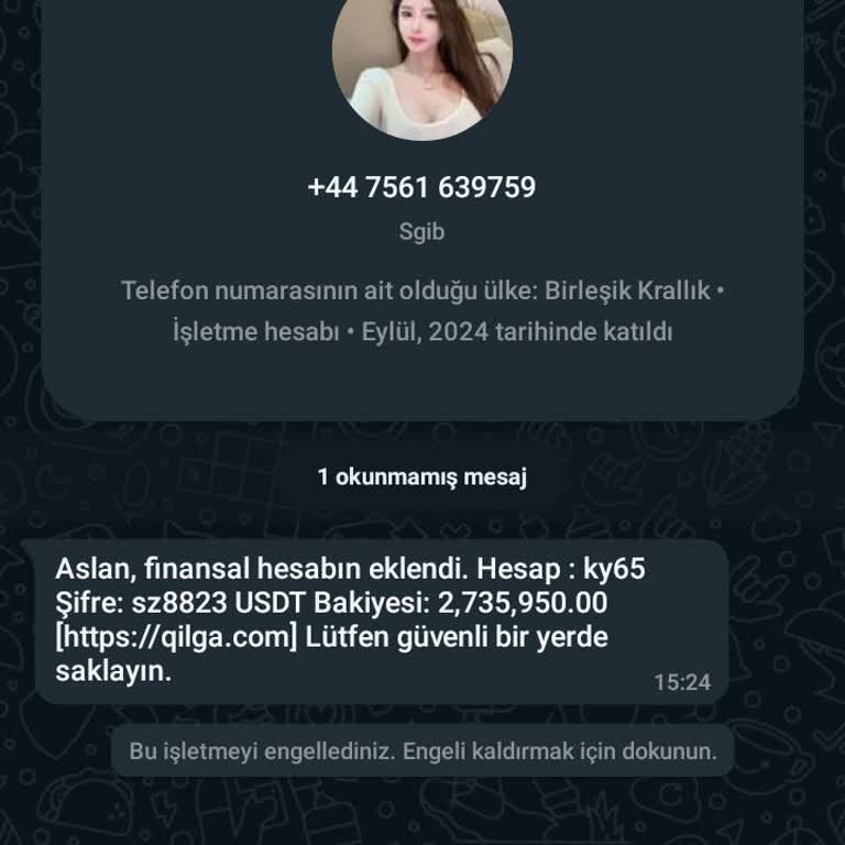 WhatsApp Üzerinden Gelen Şüpheli Mesaj
