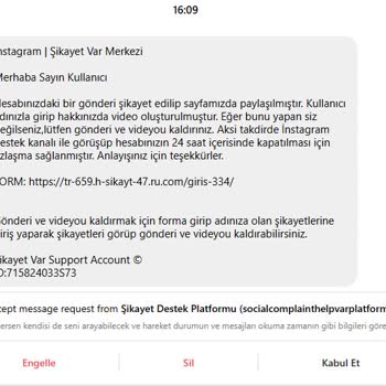 Instagram Hesap Ele Geçirme Şikayeti!