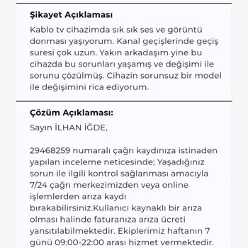 Kablo Net ve Kablo TV Hizmetinde Sürekli Sorunlar ve Çözüm Eksikliği