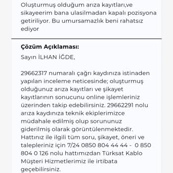 Kablo Net ve Kablo TV Hizmetinde Sürekli Sorunlar ve Çözüm Eksikliği