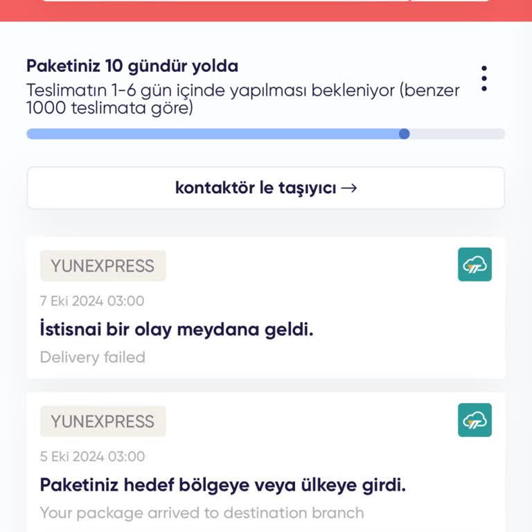 Yunexpress Kargo Teslimat Gecikmesi ve Ulaşılamama Sorunu