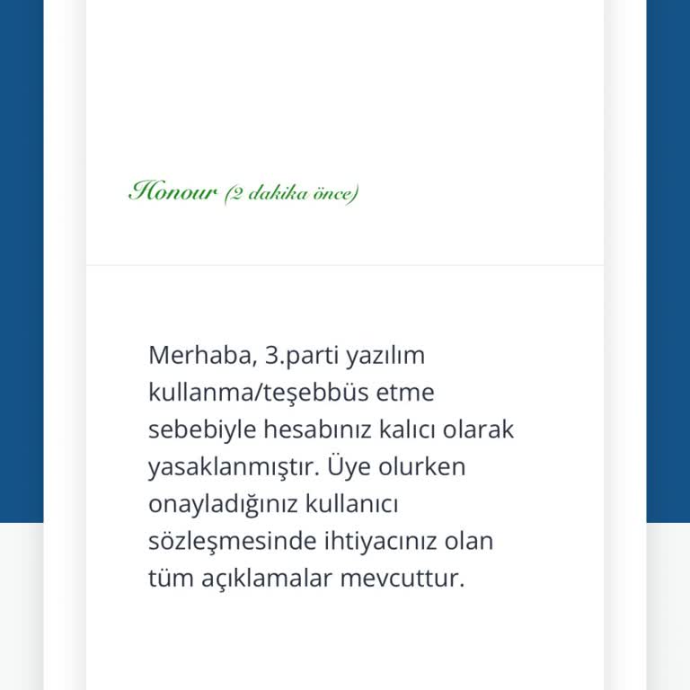 Haksız Ban Kararıyla Emeğimin Ziyan Edilmesi