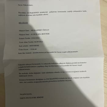 Boyner'den Aldığım Pantolonların Renk Atması ve İade Sorunu