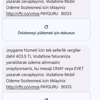 Onaysız 1400 TL'lik Vodafone Fatura Şoku