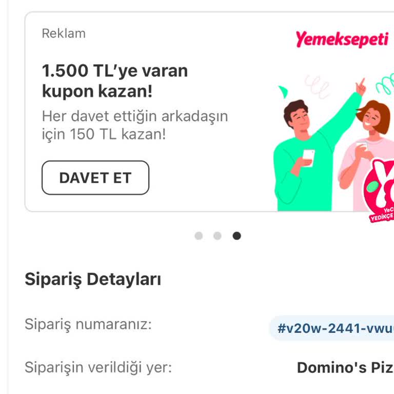 Domino's Sarımsaklı Ekmek Siparişi Hayal Kırıklığı