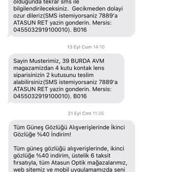 Atasun Optik'te Geciken Lens Teslimatı ve Müşteri Mağduriyeti