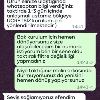 Su Arıtma Firmasının Söz Verdiği Hizmeti Sunmaması