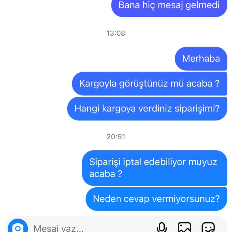 Kargoya Verilmeyen Sipariş ve İletişim Eksikliği