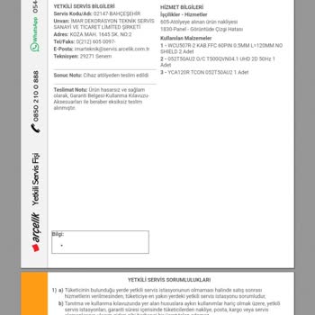 Arçelik TV Panel Kalitesi Sorunu