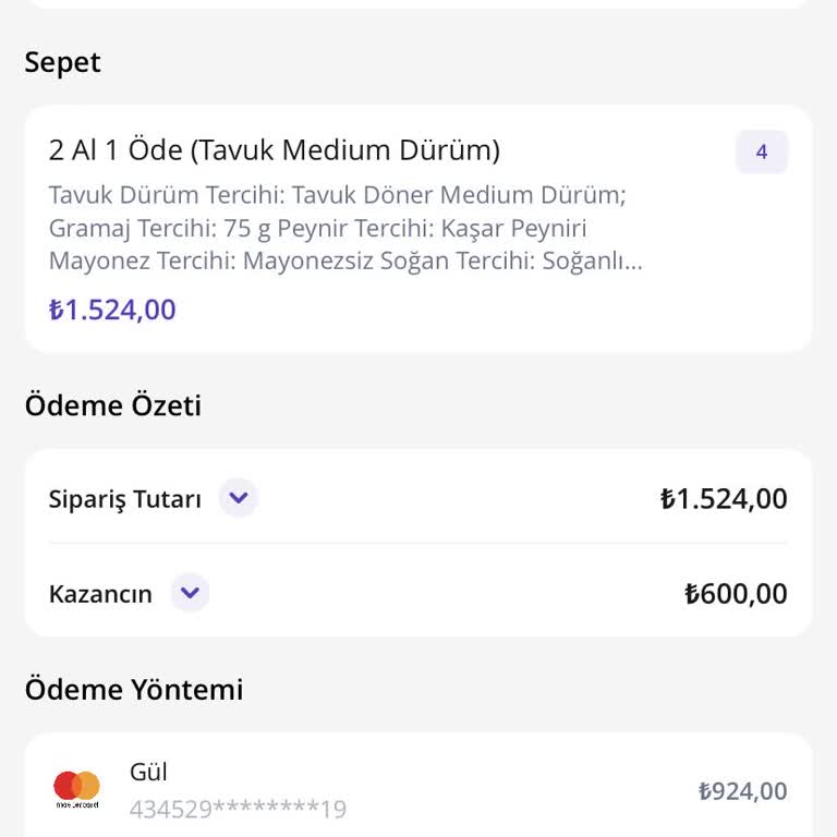 Getir Yemek'te Yanlış İptal ve İade Sorunu