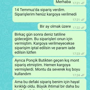 Butik Ponçik'ten Sipariş Mağduriyeti