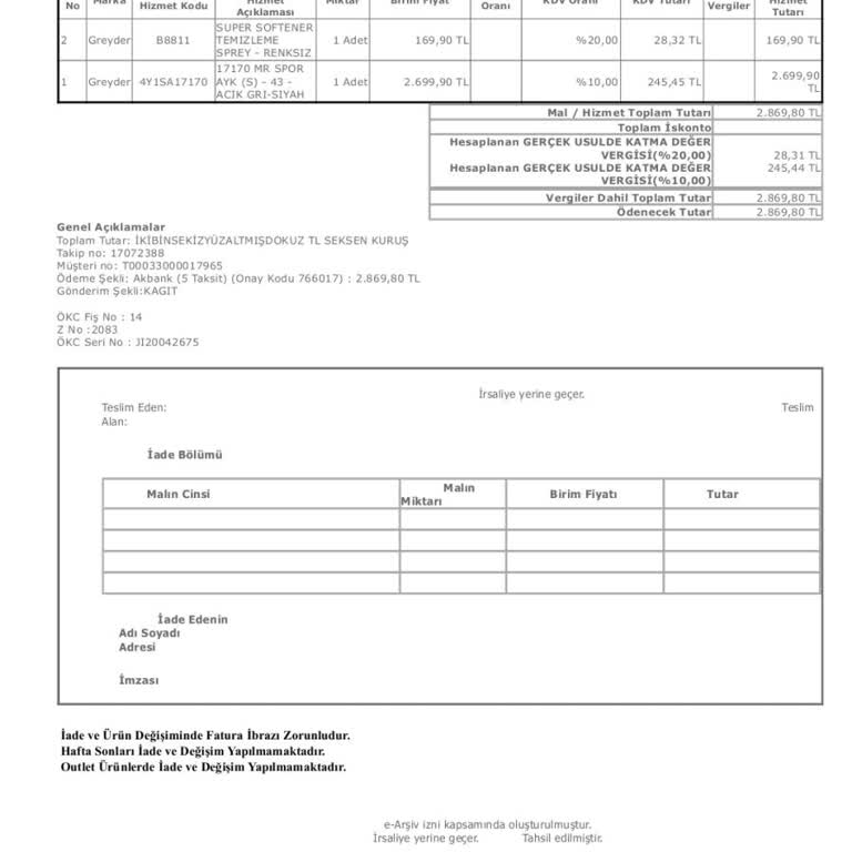 Greyder Ayakkabıda Kalitesiz Malzeme ve İlgisiz Hizmet