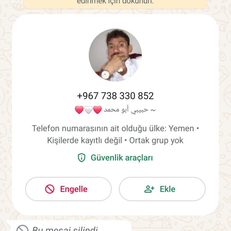 Yabancı Numaradan Gelen Mesajla Rahatsızlık ve Güvenlik Endişesi