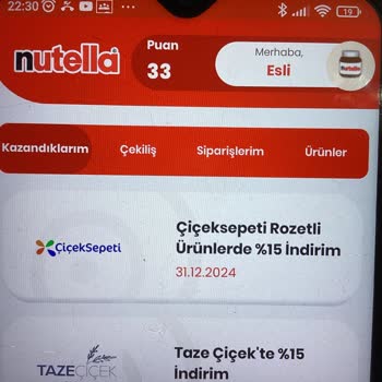 Nutella Uygulamasındaki İndirim Kuponu Sorunu
