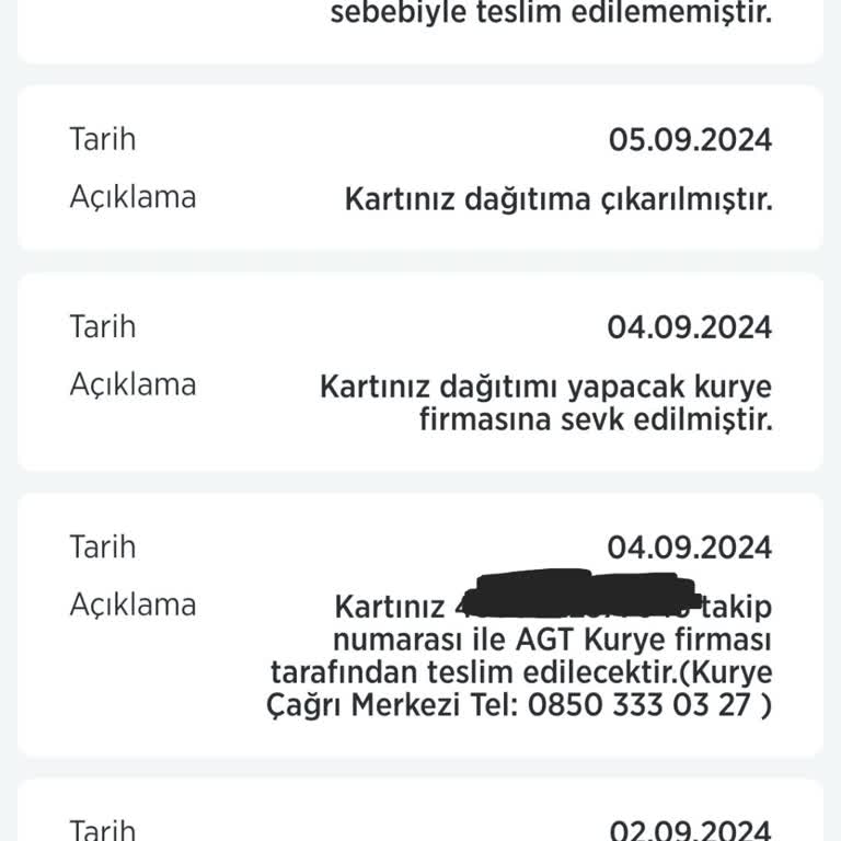 Teslim Edilemeyen Kart Sorunu