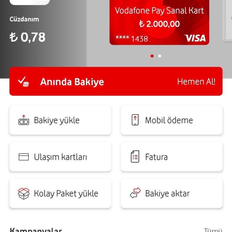 Vodafone Pay Kartı ile Ödeme Limiti Sorunu