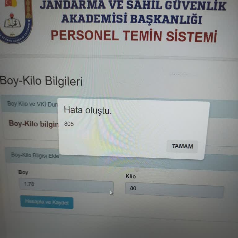 Başvuru Sürecinde Karşılaşılan 805 Hatası ve Kayıt Sorunları
