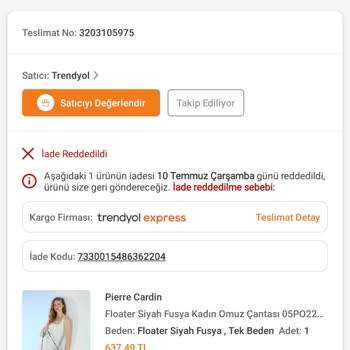 Deforme Olan Çanta ve İade Sorunu