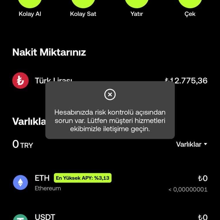 Hesapta Risk Kontrolü Sorunu ve İşlem Kısıtlaması
