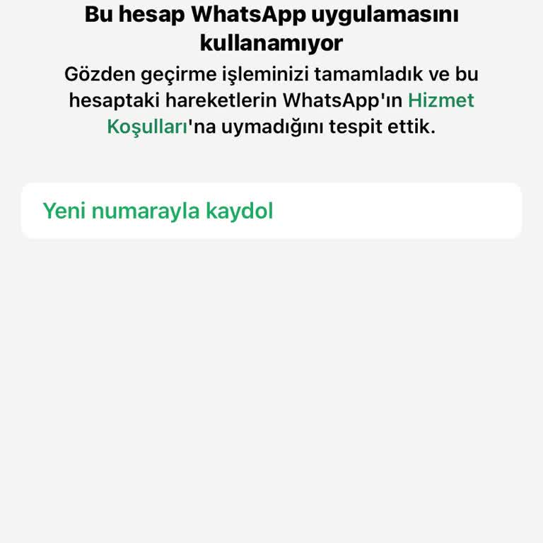 Yeni hatla WhatsApp erişim sorunu