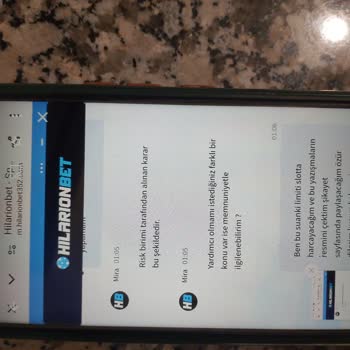 Hilarionbet sitesinde oyun kısıtlaması ve para kaybı