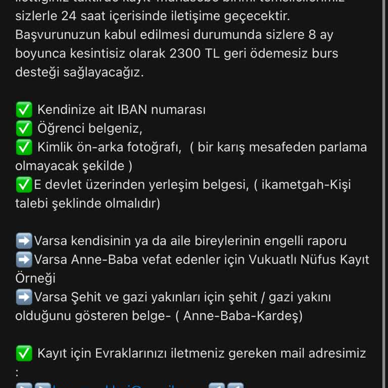 Burs Başvurusunda Güvenlik Endişesi