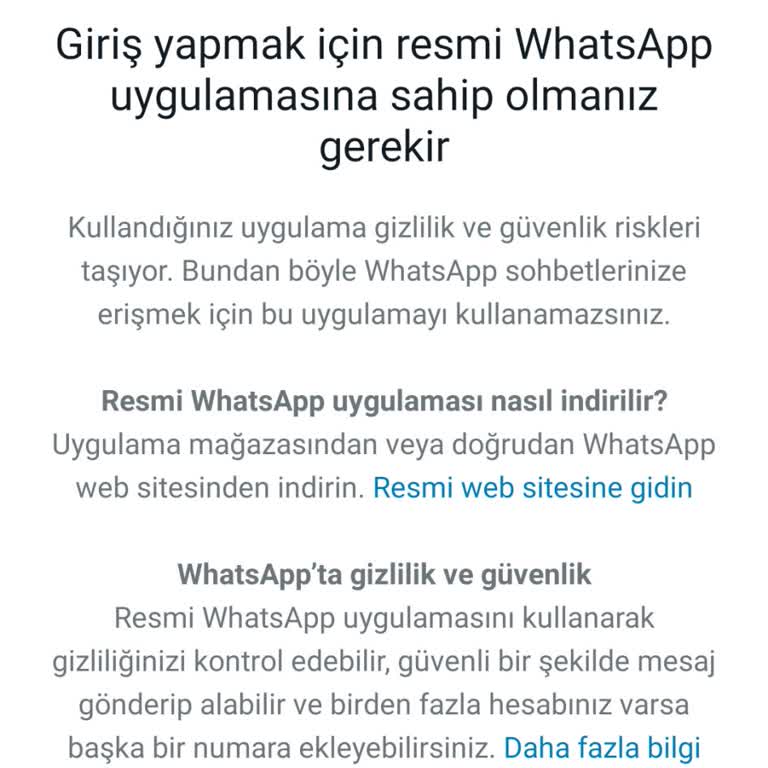 WhatsApp hesabıma giriş yapamıyorum, destek yetersiz