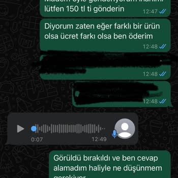 Yanlış Beden ve Kötü Müşteri Hizmeti