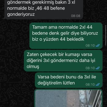 Yanlış Beden ve Kötü Müşteri Hizmeti