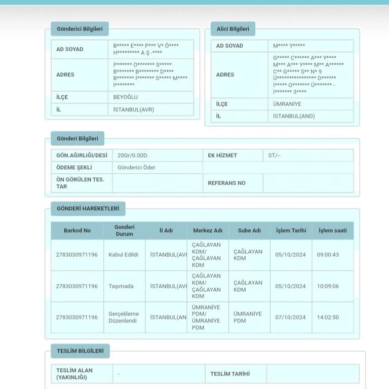 PTT Ümraniye Dağıtımında Belbim Kartı Sorunu