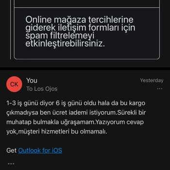 Los Ojos Siparişimde İletişim ve Teslimat Sorunu