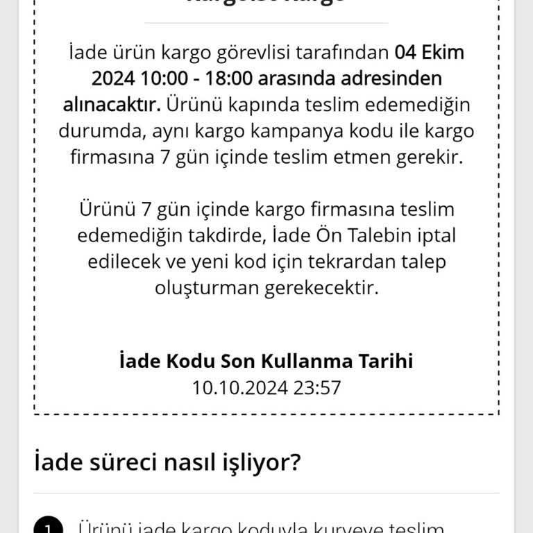 Kargo Teslimat Sorunu ve İade Süreci