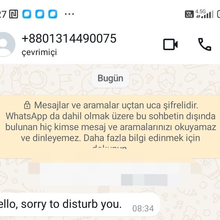 WhatsApp Üzerinden Gelen Şüpheli Mesaj