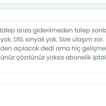 İnternet Bağlantı Sorunu ve Yetersiz Müşteri Hizmeti