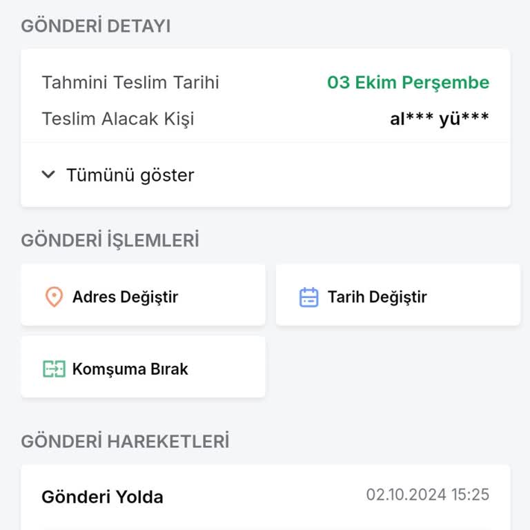 Dolap Trendyol Express Paket steckt im Lager fest, dringend Lieferung erforderlich