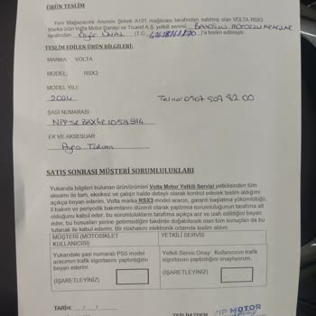 A101'den Alınan Motorun Tescil Sorunu ve Mağduriyet