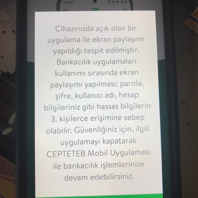 Cepte TEB Uygulamasına Erişim Sorunu ve Güvenlik Uyarısı