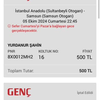 Bilet İptalinde Geciken Para İadesi Sorunu