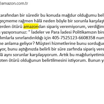 Amazon Sipariş İptalleri ve Yetersiz Müşteri Hizmetleri