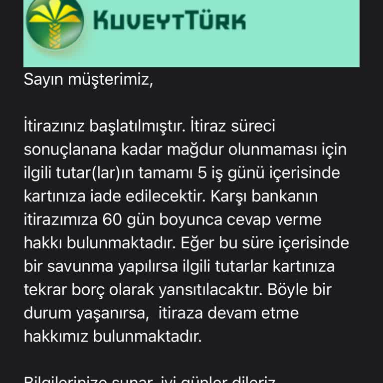 Kapatılan Hesap ve Yetersiz Destek