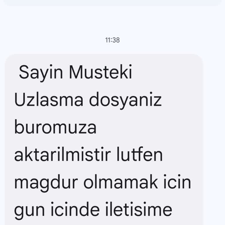 Bilinmeyen Uzlaşma Mesajları Hakkında Bilgi Talebi