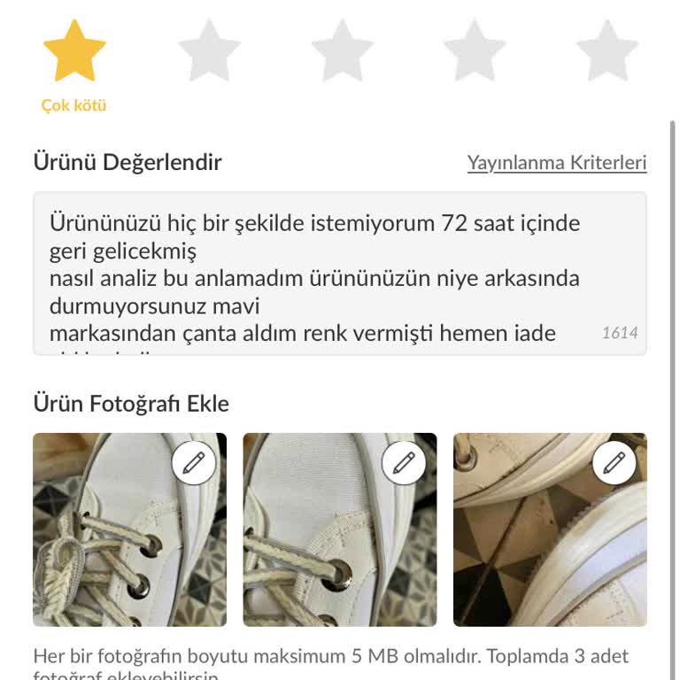 Marjin Ayakkabı Trendyol'dan Aldığım Ürün Hayal Kırıklığı Yarattı'