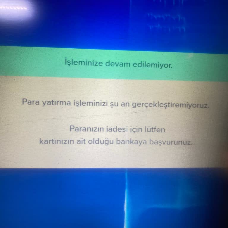 ATM'de Para Yatırma Sorunu ve İade Talebi